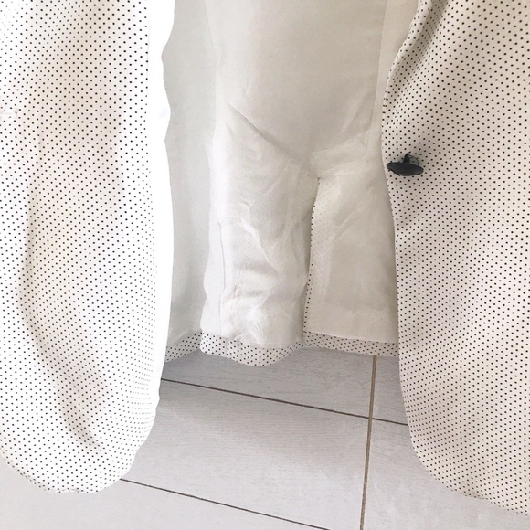 Zara White Black Polka Dot Boyfriend Blazer - Picture 4 of 8